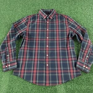 Mizzen+Main Men's Long Sleeve Button Shirt Size Large Blue Red Plaid
